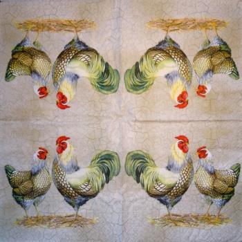 014 Rooster,  Hen - 3 ply - Paw